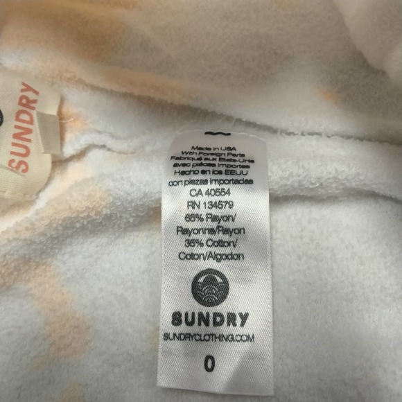 SUNDRY Shorts Womens XSmall 0 Tie Dye Orange Lounge Drawstring Neoncore USA NEW - Picture 8 of 8